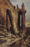 Gustav Bauernfeind Temple Ruins of Baalbek Spain oil painting artist